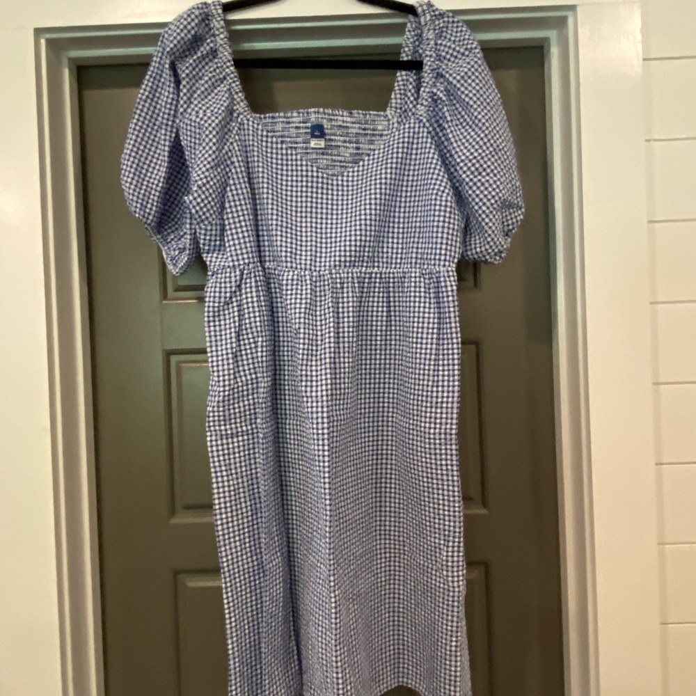 Old Navy Blue Check Dress